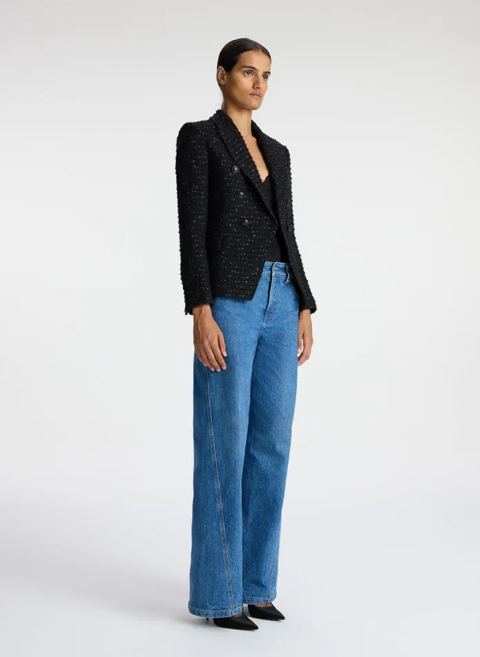 ALC Jackets and Coats Chelsea Lurex Tweed Jacket Black 8211 Women
