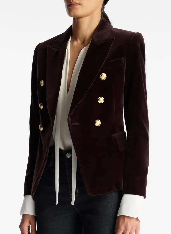 ALC Jackets and Coats Chelsea Velvet Tailored Jacket Chocolate Plum 8211 Women ALC Jackets and Coats Chelsea Velvet Tailored Jacket Chocolate Plum 8211 Women