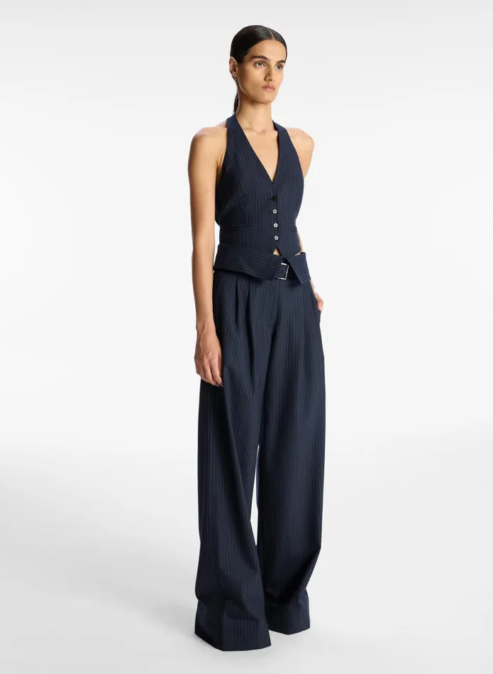 ALC Jackets and Coats Woodson Pinstripe Vest Navy 8211 Women