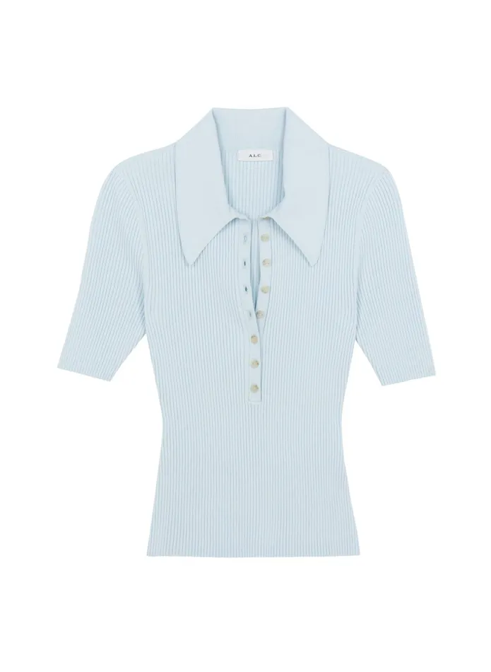 ALC Knitwear Atlas Rib Knit Top Chelsea Blue 8211 Women