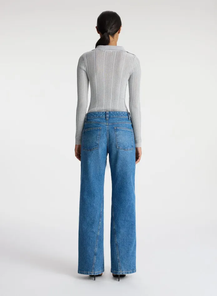 ALC Knitwear Elsa Metallic Knit Top Mercury 8211 Women