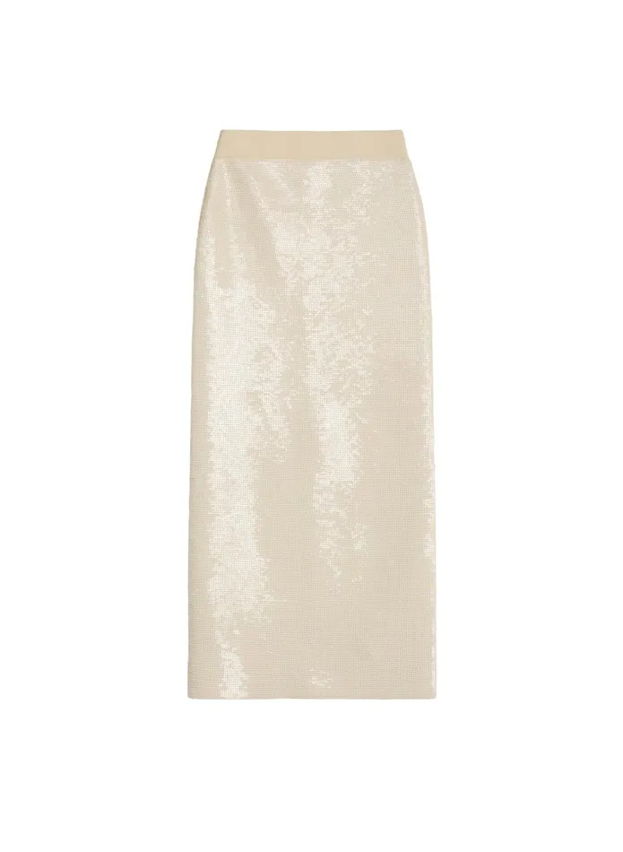 ALC Knitwear Joan Sequin Knit Skirt Cream 8211 Women