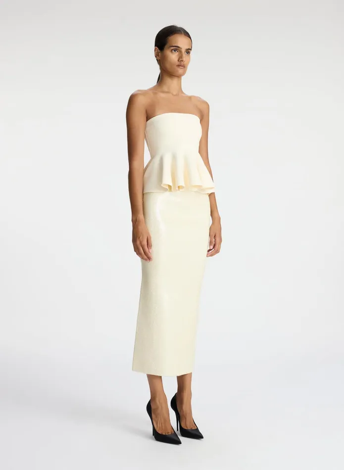 ALC Knitwear Joan Sequin Knit Skirt Cream 8211 Women