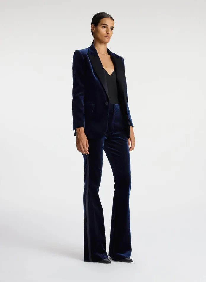 ALC Sets Davin Ii Velvet Tuxedo Jacket Navy 8211 Women