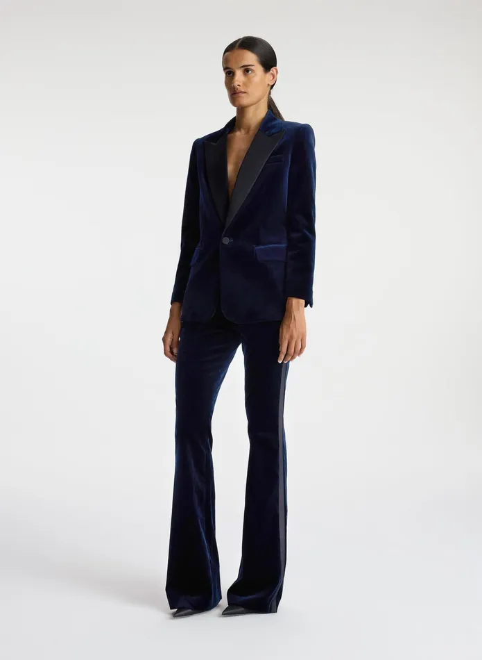ALC Sets Davin Ii Velvet Tuxedo Jacket Navy 8211 Women