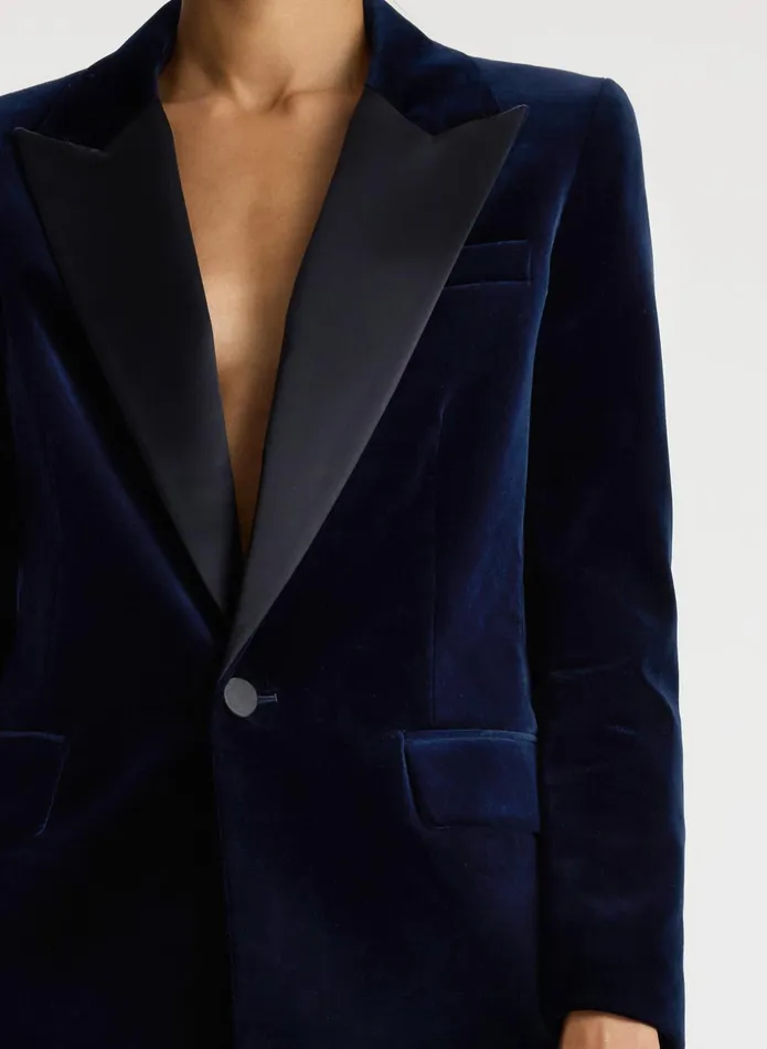 ALC Sets Davin Ii Velvet Tuxedo Jacket Navy 8211 Women