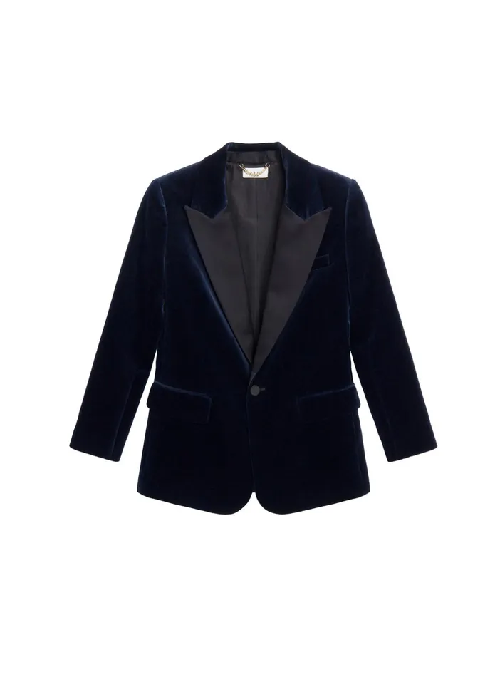 ALC Sets Davin Ii Velvet Tuxedo Jacket Navy 8211 Women