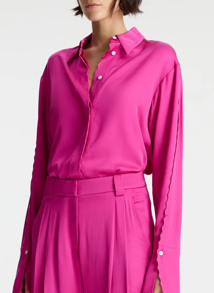 ALC Sets Haven Scalloped Satin Top Disco Pink 8211 Women