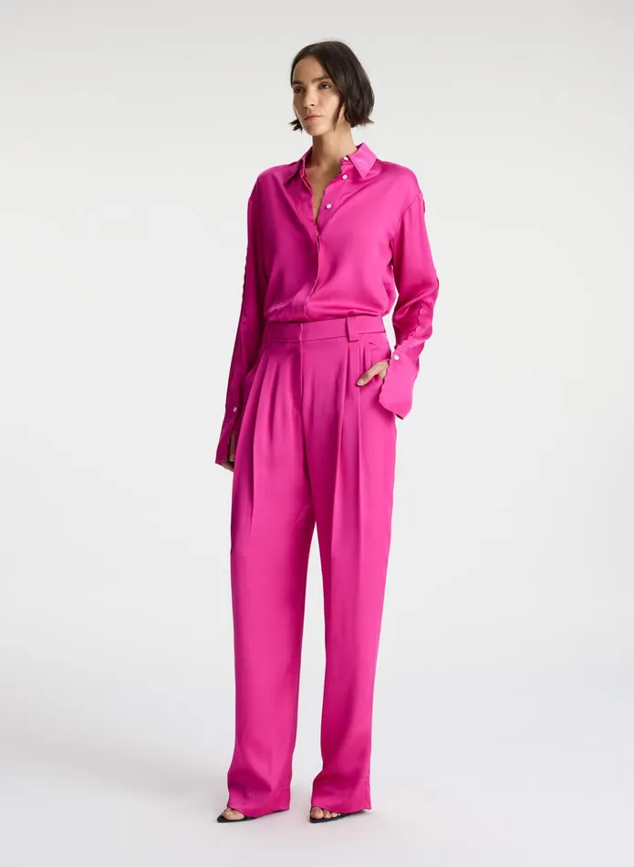 ALC Sets Haven Scalloped Satin Top Disco Pink 8211 Women