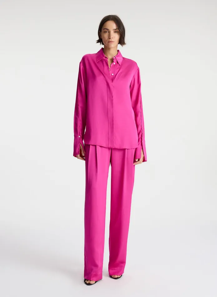 ALC Sets Haven Scalloped Satin Top Disco Pink 8211 Women