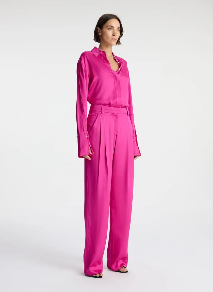 ALC Sets Haven Scalloped Satin Top Disco Pink 8211 Women