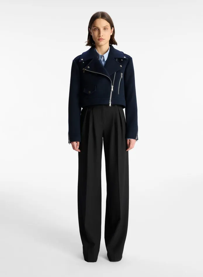 ALC Sets Oxford Cropped Wool Jacket Navy 8211 Women
