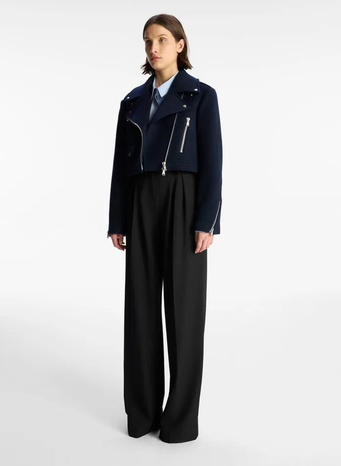 ALC Sets Oxford Cropped Wool Jacket Navy 8211 Women