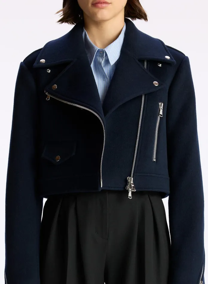 ALC Sets Oxford Cropped Wool Jacket Navy 8211 Women