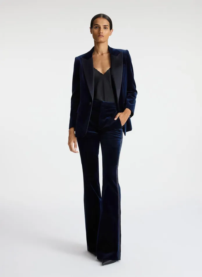 ALC Sets Sophie Ii Velvet Tuxedo Pant Navy 8211 Women