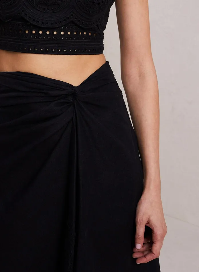 ALC Skirts Heather Linen Eyelet Skirt Blackblack 8211 Women