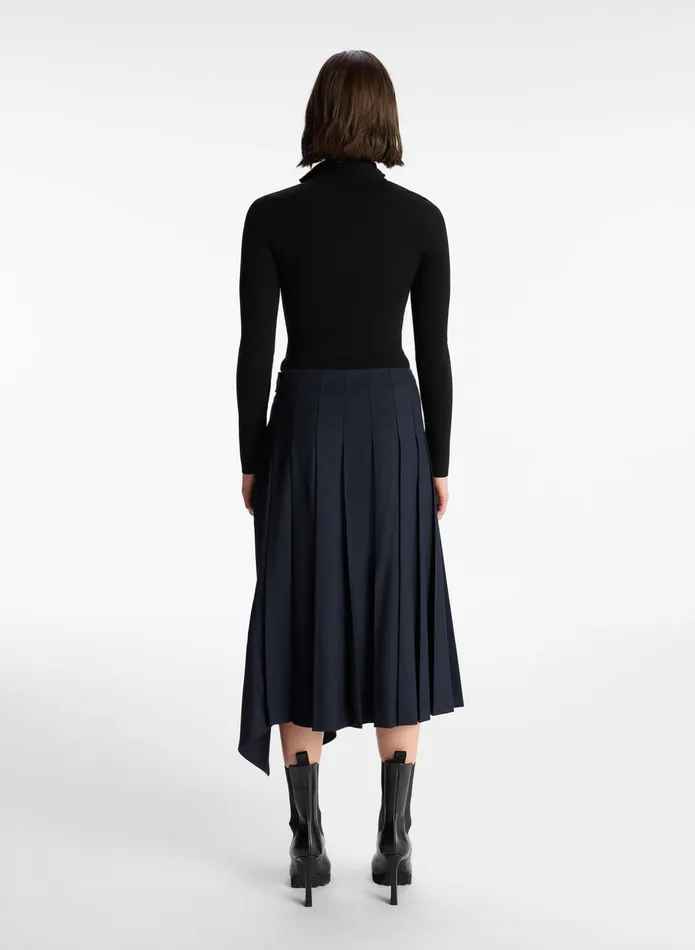 ALC Skirts Wayland Pleated Midi Skirt Navy 8211 Women
