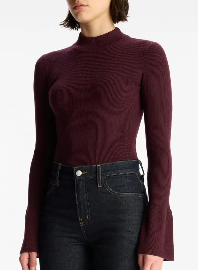 ALC Sweaters Devin Stretch Wool Sweater Deep Carob 8211 Women