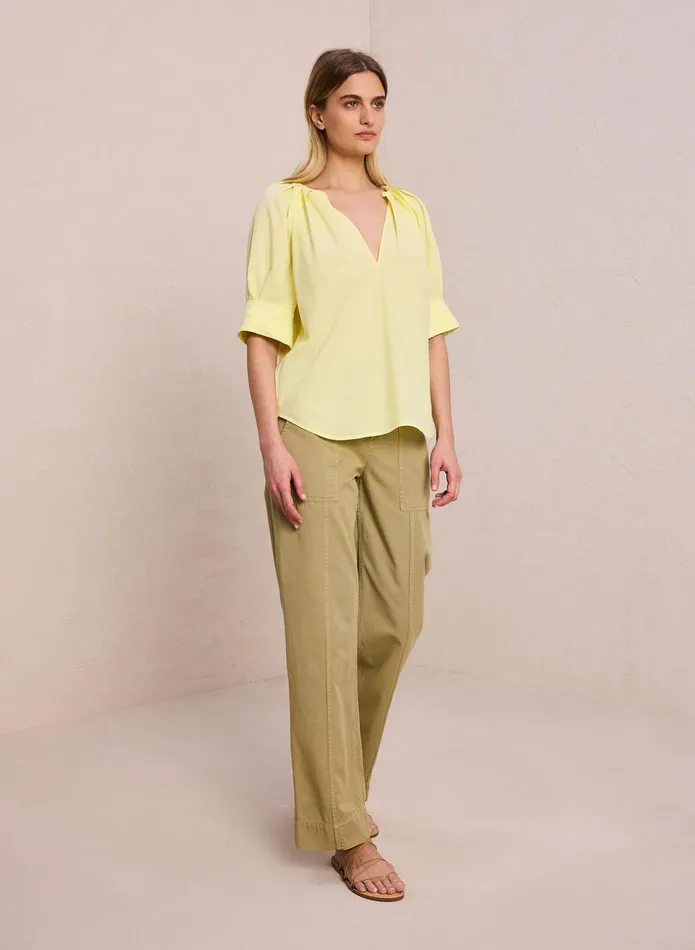 ALC Tops Carey Cotton Matte Top Canary 8211 Women