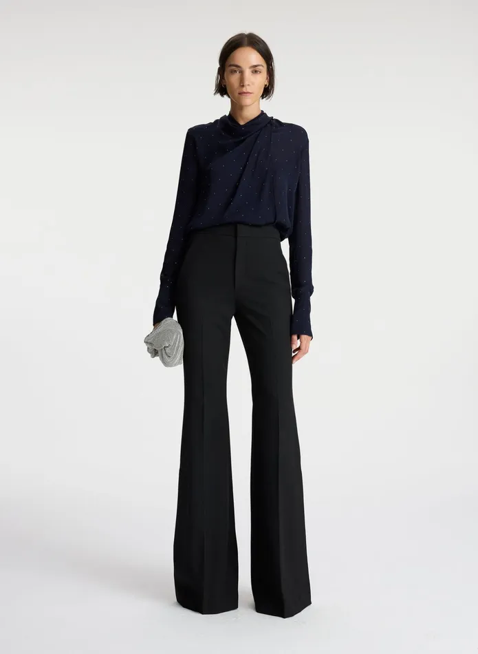 ALC Tops Luna Embellished Silk Top Evening Blue 8211 Women