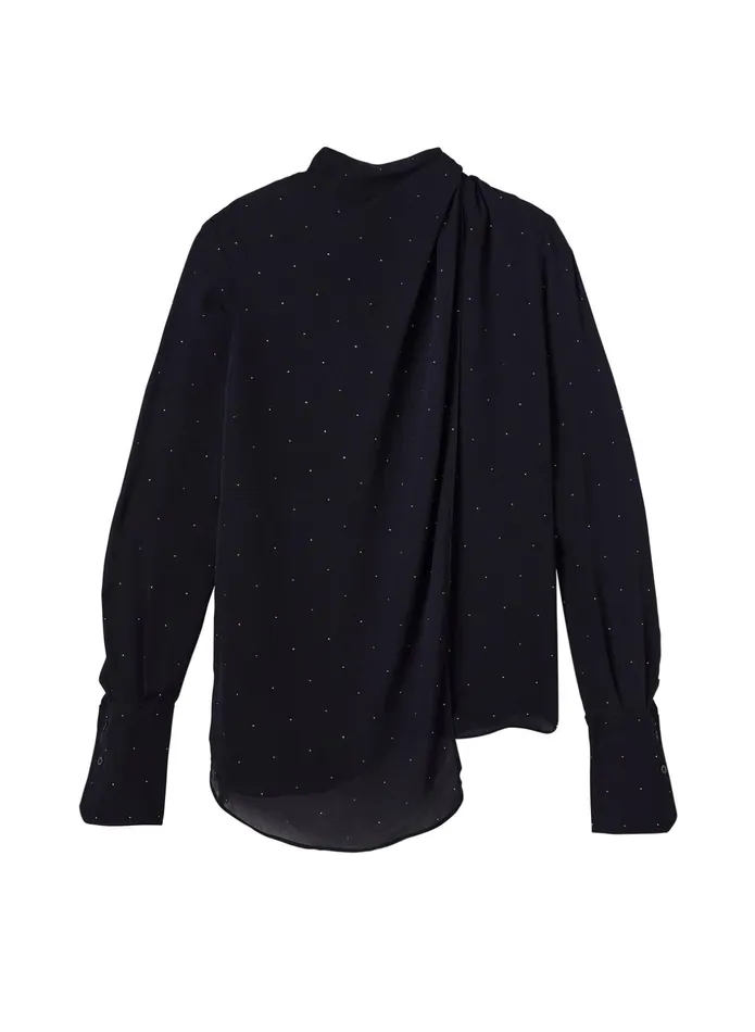 ALC Tops Luna Embellished Silk Top Evening Blue 8211 Women