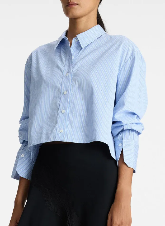 ALC Tops Monica Ii Cotton Top Chelsea Bluewhite 8211 Women