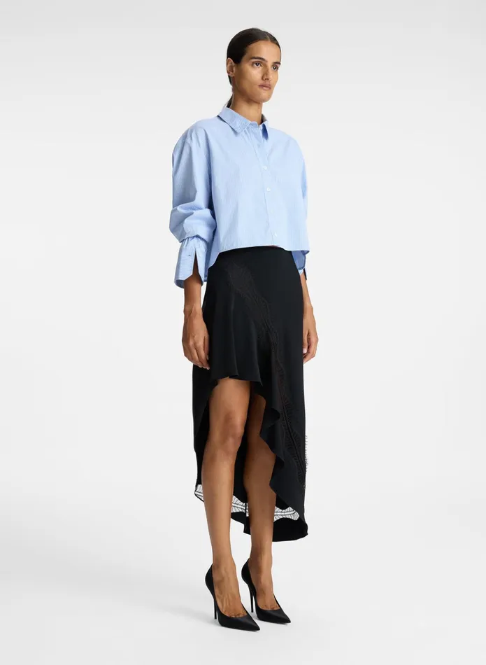 ALC Tops Monica Ii Cotton Top Chelsea Bluewhite 8211 Women