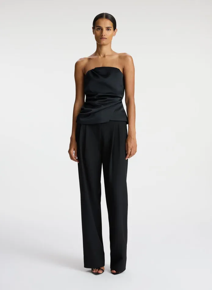 ALC Tops Nata Strapless Satin Top Black 8211 Women