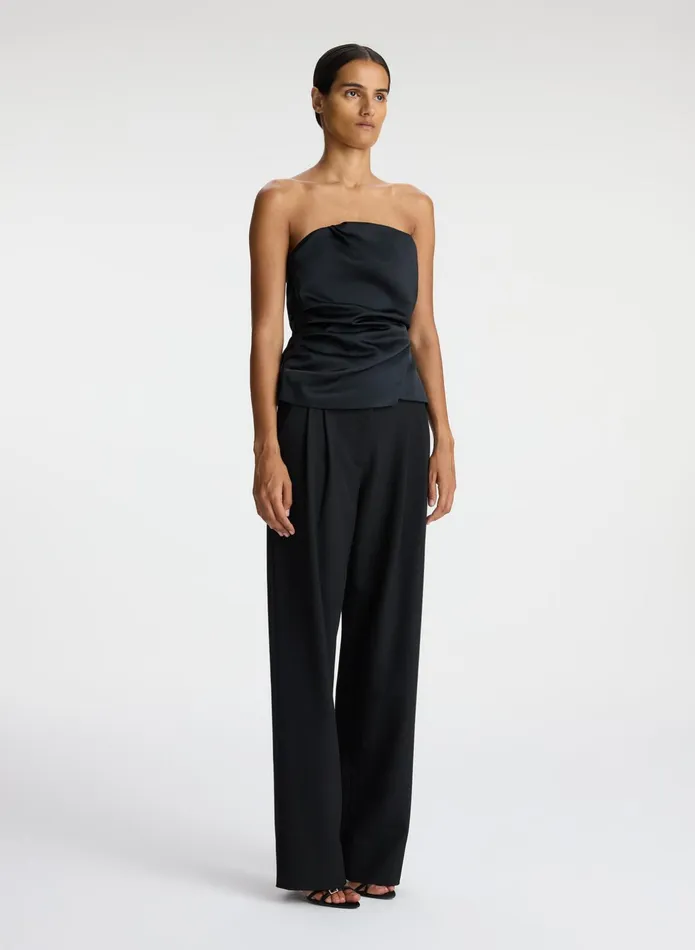 ALC Tops Nata Strapless Satin Top Black 8211 Women