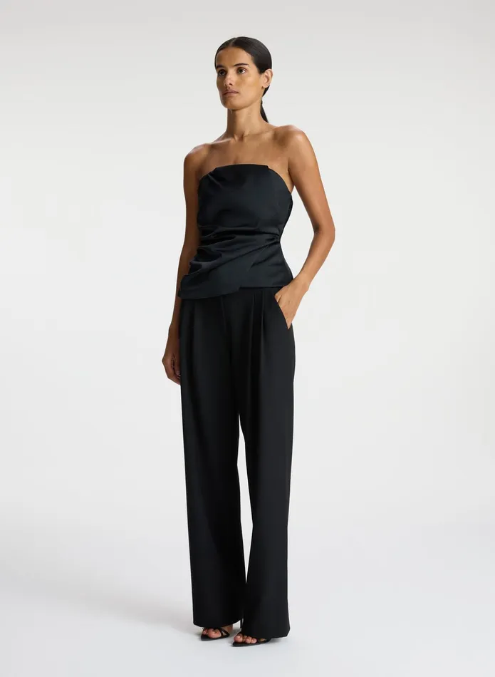 ALC Tops Nata Strapless Satin Top Black 8211 Women