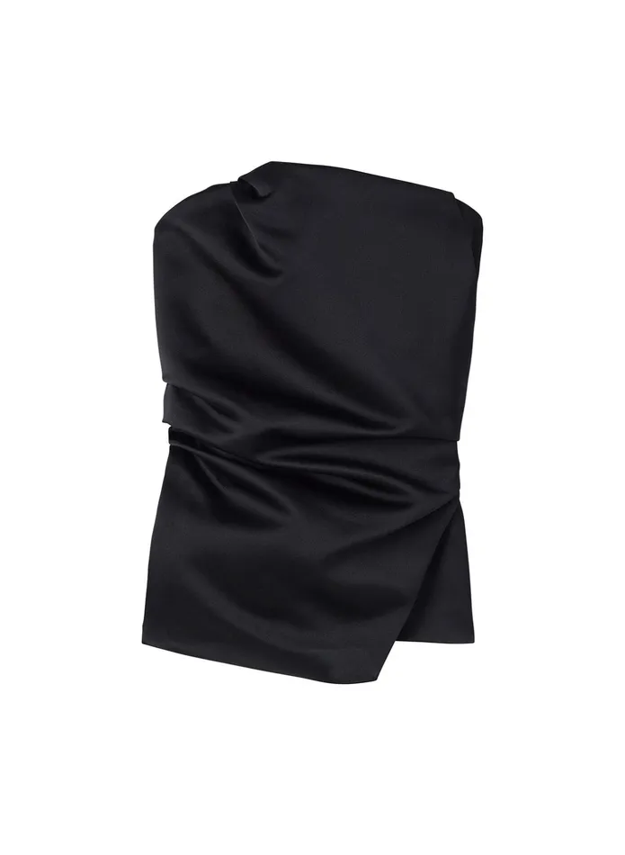 ALC Tops Nata Strapless Satin Top Black 8211 Women