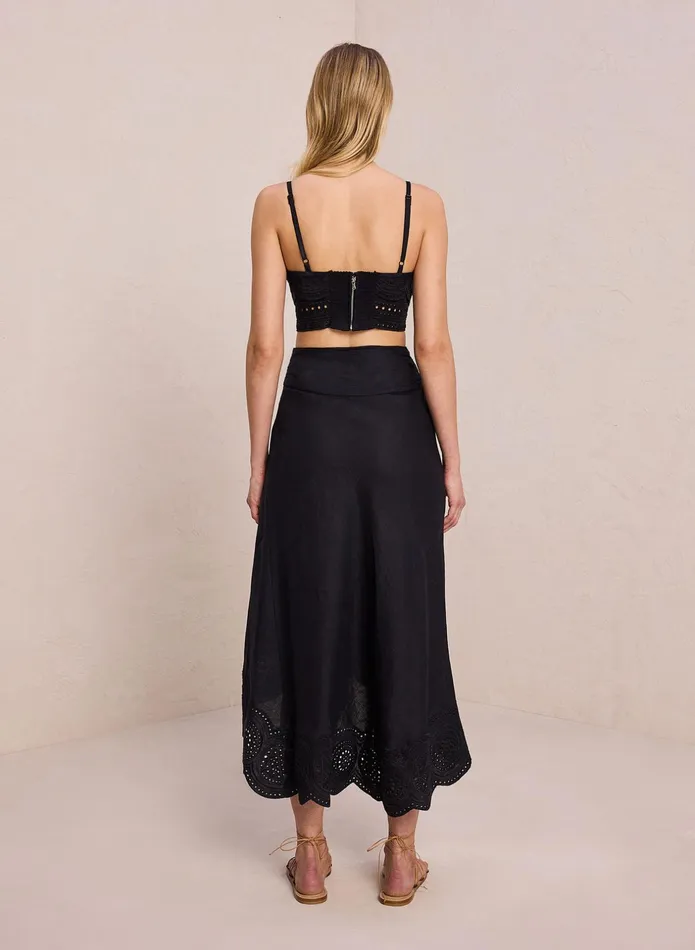 ALC Tops Positano Linen Eyelet Top Blackblack 8211 Women