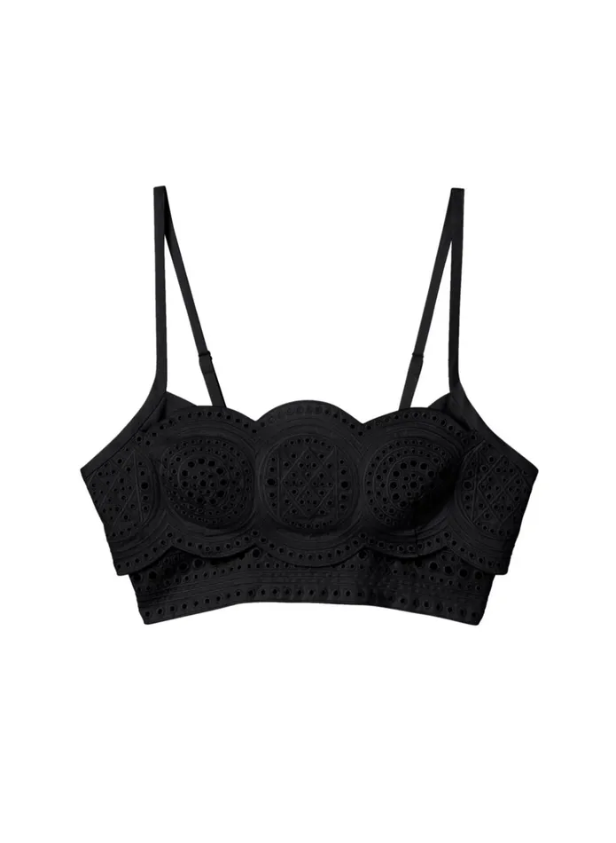 ALC Tops Positano Linen Eyelet Top Blackblack 8211 Women