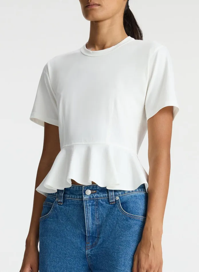 ALC Tops Roxy Cotton Peplum Tee White 8211 Women