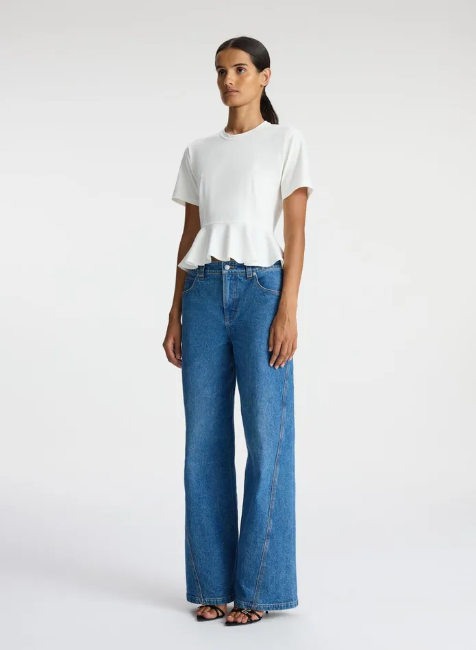 ALC Tops Roxy Cotton Peplum Tee White 8211 Women