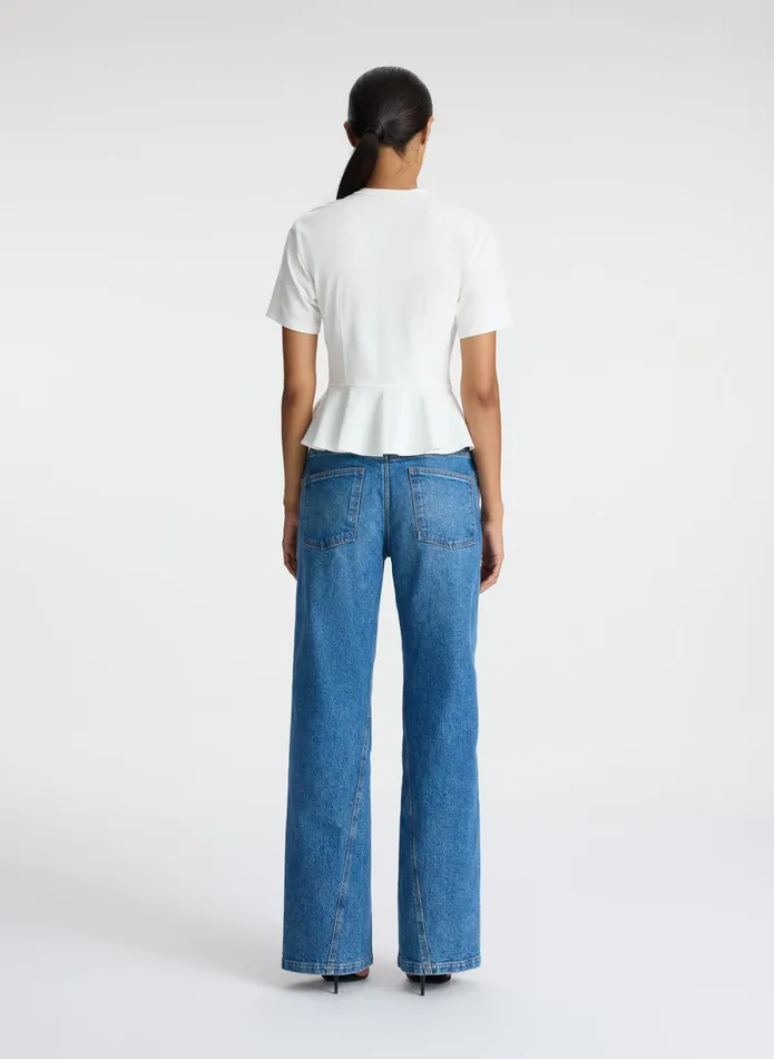 ALC Tops Roxy Cotton Peplum Tee White 8211 Women