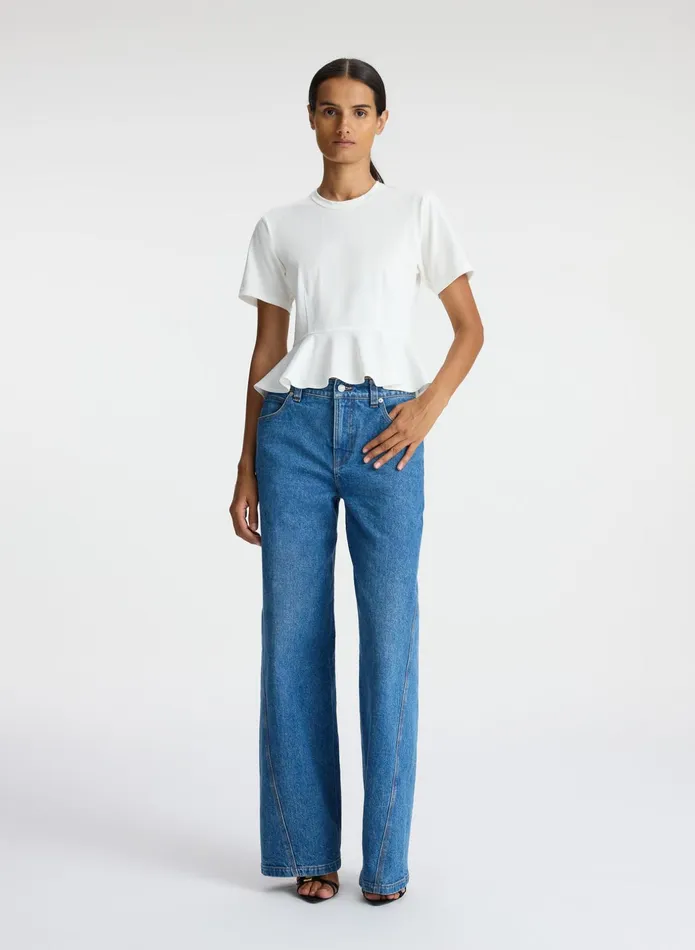ALC Tops Roxy Cotton Peplum Tee White 8211 Women