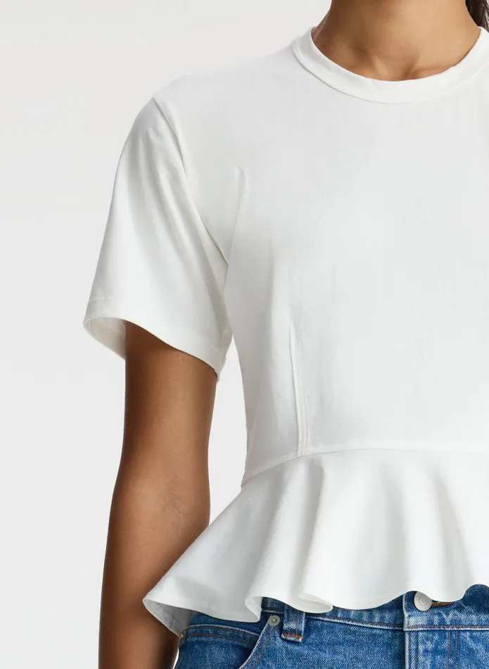 ALC Tops Roxy Cotton Peplum Tee White 8211 Women
