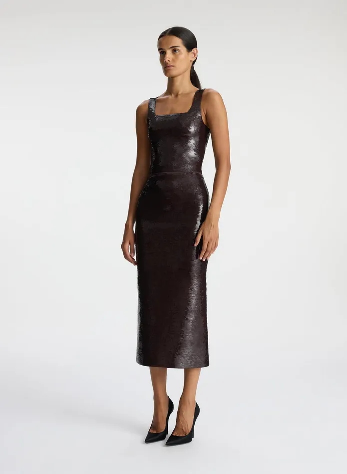 ALC Tops Victoria Sequin Knit Top Dark Brown 8211 Women