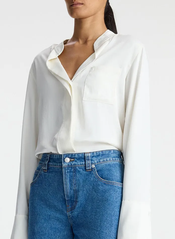 ALC Tops Wynn Satin Top Whisper White 8211 Women