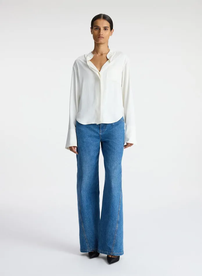 ALC Tops Wynn Satin Top Whisper White 8211 Women
