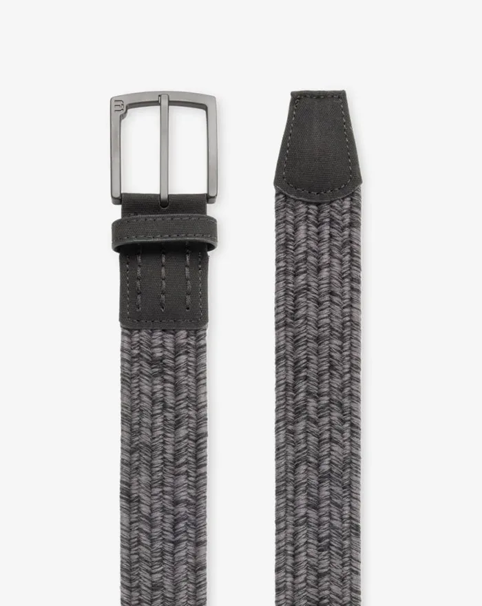 Accessories PUEBLO 20 STRETCH WOVEN BELT Heather Grey Pinstripe TravisMathew Belts