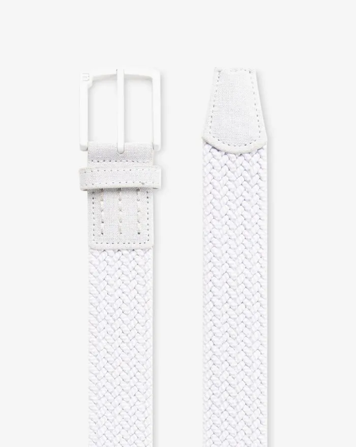 Accessories STAGGERWING 20 STRETCH WOVEN BELT Heather Grey Pinstripe TravisMathew Belts