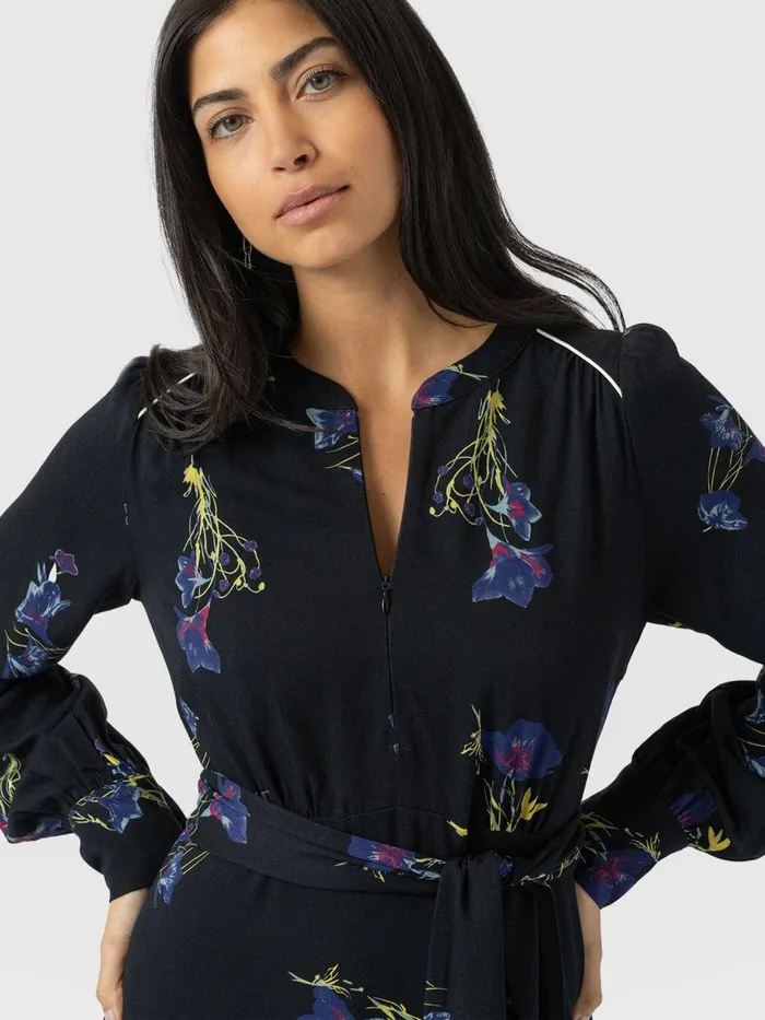 Adaline Zip Up Dress 8211 Blue Lily Gardens Blue Lily Gardens Women Saint And Sofia Dresses