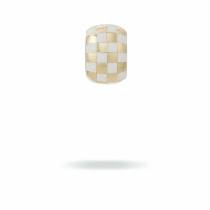 Adina Reyter Best Sellers White Ceramic Checkerboard Big Bead White Gold 8211 FEATURED Adina Reyter Best Sellers White Ceramic Checkerboard Big Bead White Gold 8211 FEATURED