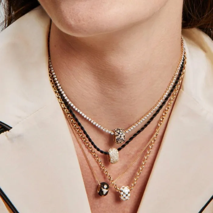 Adina Reyter Best Sellers White Ceramic Checkerboard Big Bead White Gold 8211 FEATURED Adina Reyter Best Sellers White Ceramic Checkerboard Big Bead White Gold 8211 FEATURED