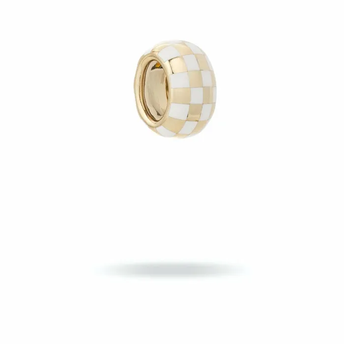 Adina Reyter Best Sellers White Ceramic Checkerboard Big Bead White Gold 8211 FEATURED Adina Reyter Best Sellers White Ceramic Checkerboard Big Bead White Gold 8211 FEATURED