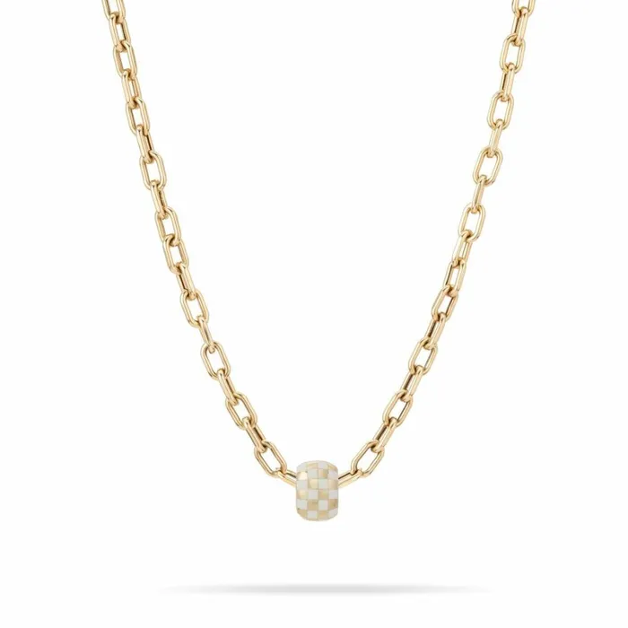 Adina Reyter Best Sellers White Ceramic Checkerboard Big Bead White Gold 8211 FEATURED Adina Reyter Best Sellers White Ceramic Checkerboard Big Bead White Gold 8211 FEATURED