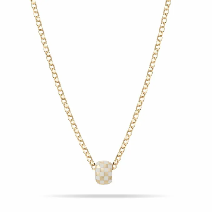 Adina Reyter Best Sellers White Ceramic Checkerboard Big Bead White Gold 8211 FEATURED Adina Reyter Best Sellers White Ceramic Checkerboard Big Bead White Gold 8211 FEATURED