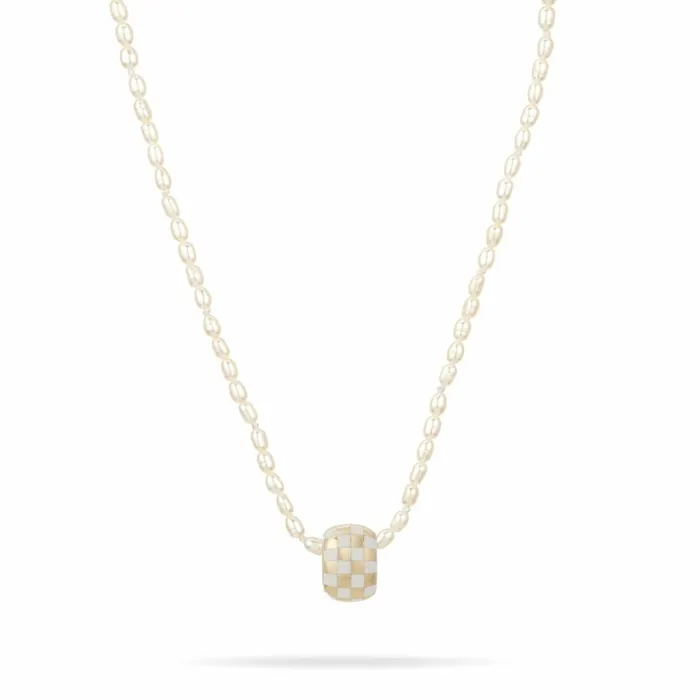 Adina Reyter Best Sellers White Ceramic Checkerboard Big Bead White Gold 8211 FEATURED Adina Reyter Best Sellers White Ceramic Checkerboard Big Bead White Gold 8211 FEATURED